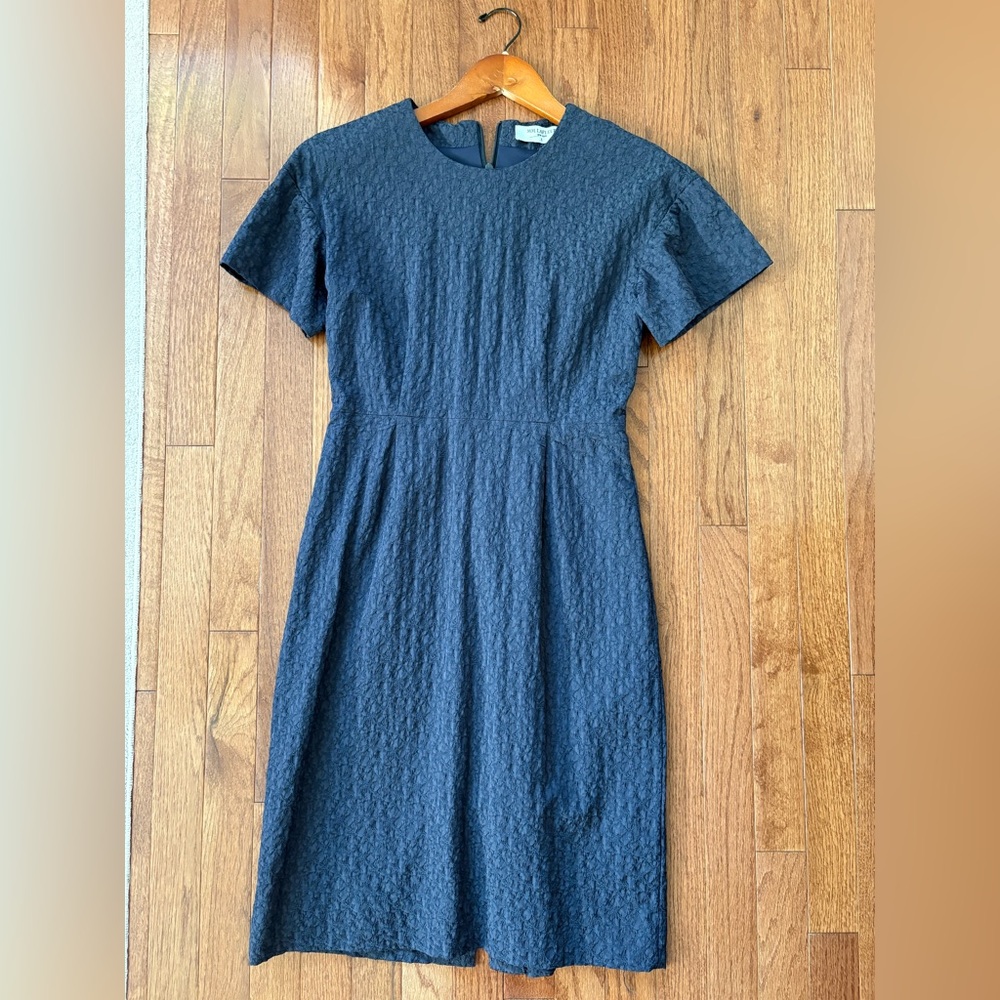 MM Lafleur Elegant Blue Textured Dress